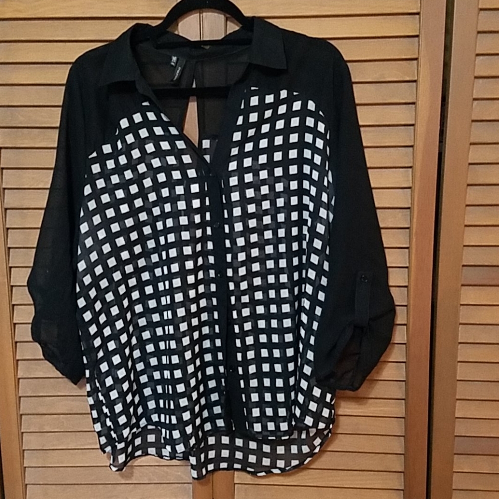 Sheer button blouse